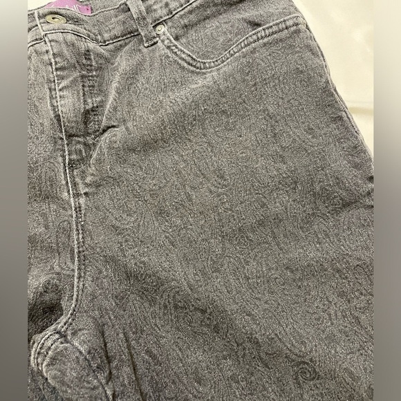 Gloria Vanderbilt size 10 short black paisley Amanda straight leg jeans - Picture 5 of 8